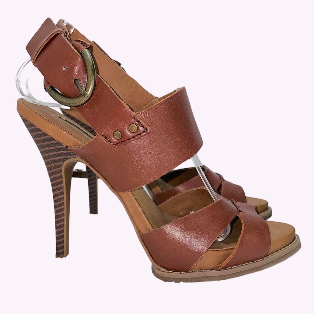 NWOT Calvin Klein Brown Leather Heels